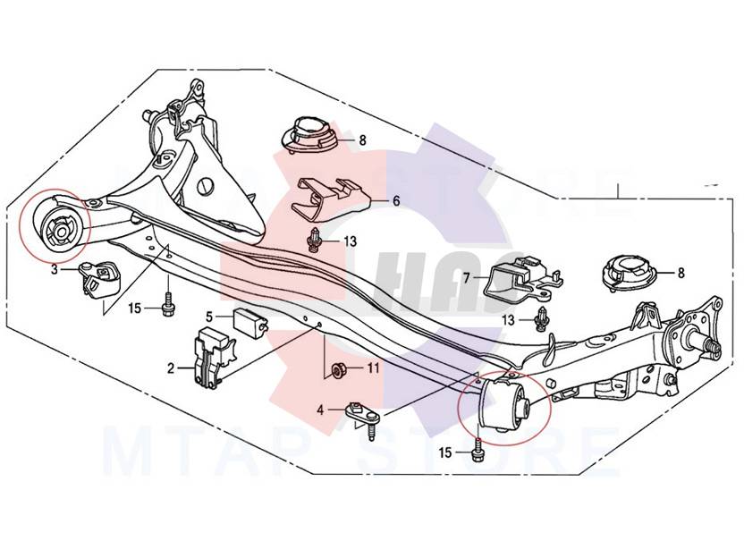 HONDA CITY TMO JAZZ GE TF0 REAR AXLE BUSH BUSHING (1pc)