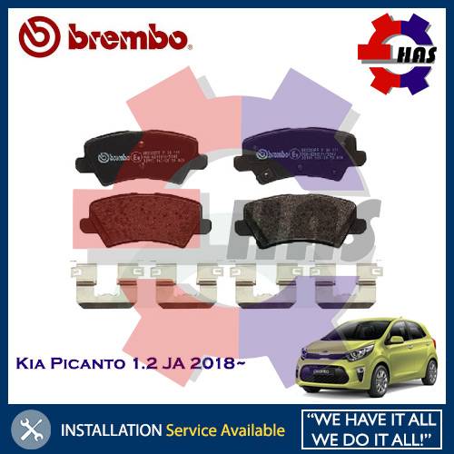 BREMBO Rear Disc Pad Brake Pads Kia Picanto 1.2 JA 2018