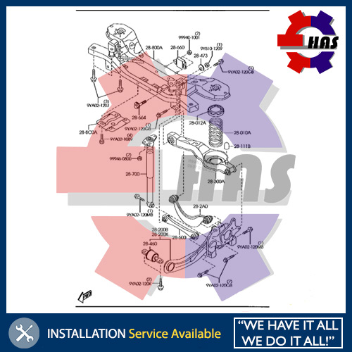 MAZDA 3 / MAZDA 5 REAR SUSPENSION ARM (SHORT) TRAILING ARMS