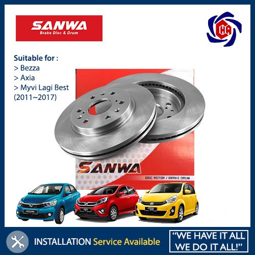 Perodua Bezza Axia Myvi Lagi Best SANWA Japan FRONT Brake Disc Rotor