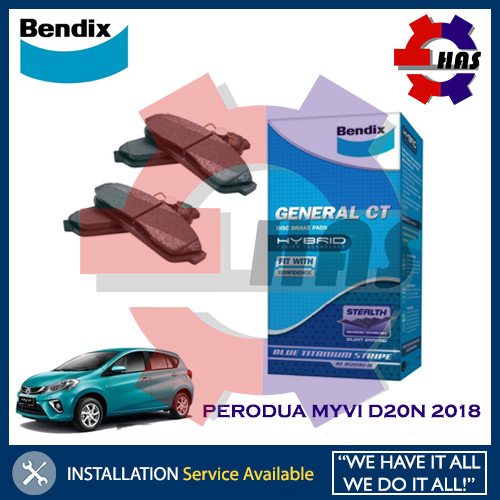 BENDIX FRONT DISC BRAKE PAD PERODUA MYVI D20N 2018